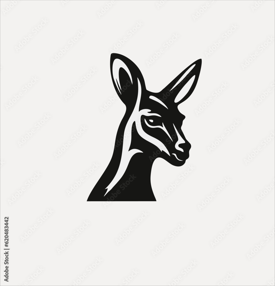 Naklejka premium kangaroo icon logo vector, simple animal design