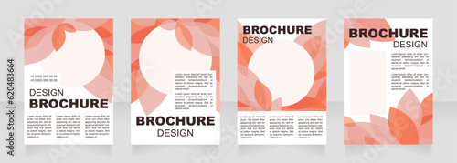 Seasonal event info blank brochure layout design. Red leaves. Vertical poster template set with empty copy space for text. Premade corporate reports collection. Editable flyer paper pages