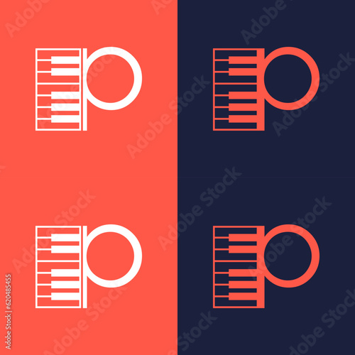 An illustration of the letter "P" in the shape of a musical note melody used for branding, brand identity, logo design, vector, business, and company