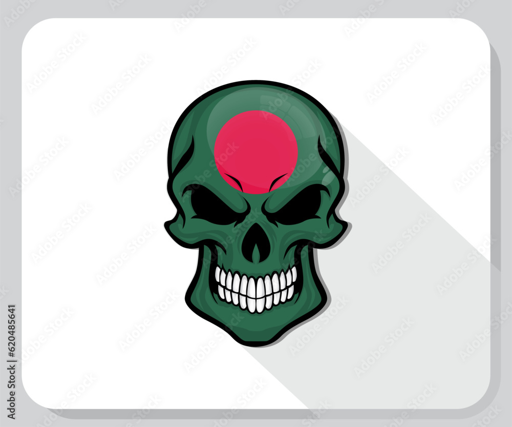 Fototapeta premium Bangladesh Skull Scary Flag Icon