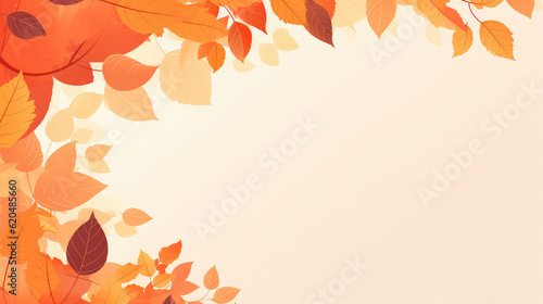 Autumn style template with yellow leaves with copy space