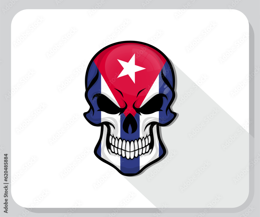Cuba Skull Scary Flag Icon
