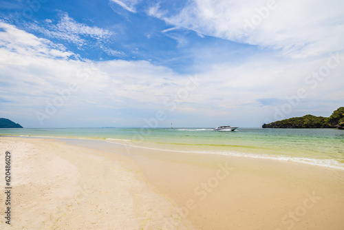 Beautiful beach on the tropical sea at Khai island, Satun Province, Thailand.