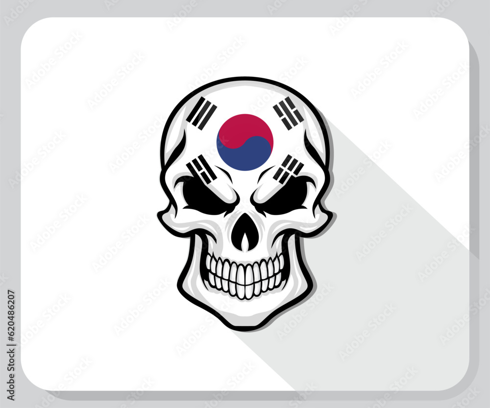 Korea Skull Scary Flag Icon
