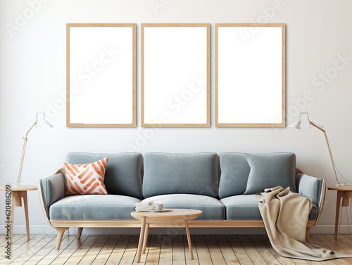 Modern Gallery Wall Poster Frames Mockup illustration