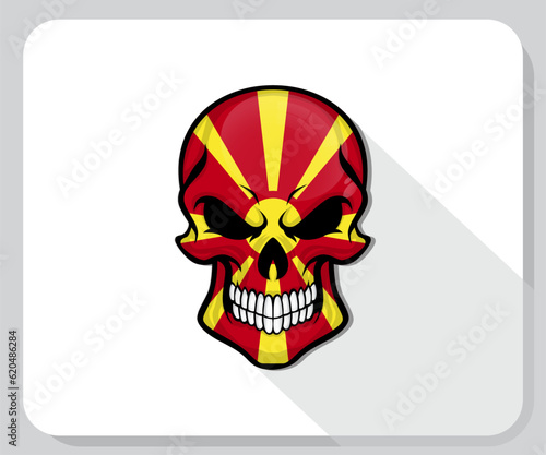 Macedonia Skull Scary Flag Icon
