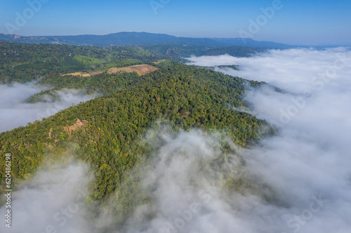 Landscape in the morning at Phong -Fan mountain, Loei province Thailand.