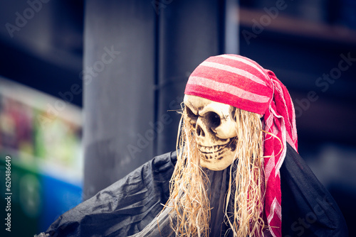 Ghost decorations for Halloween.