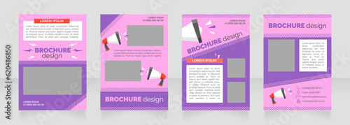 Social media advertisement blank brochure layout design. Promo service. Vertical poster template set with empty copy space for text. Premade corporate reports collection. Editable flyer paper pages