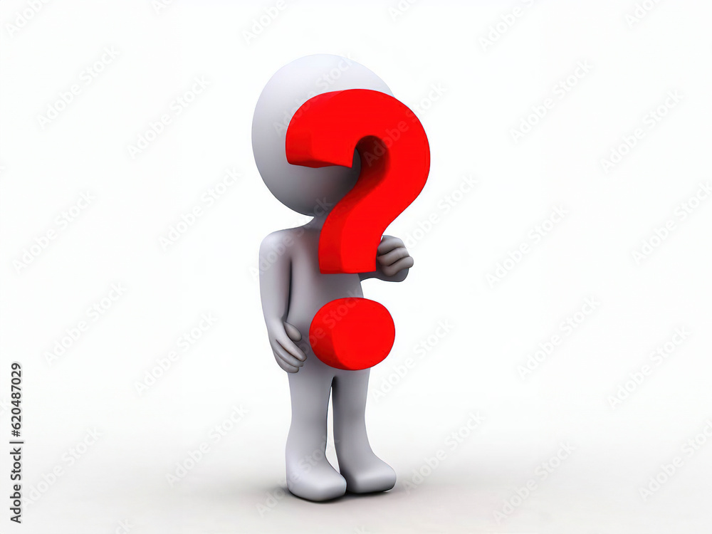3D Man with Question Mark: Unveiling Curiosity and Mystery 3D Man with Question Mark: Unveiling Curiosity and Mystery