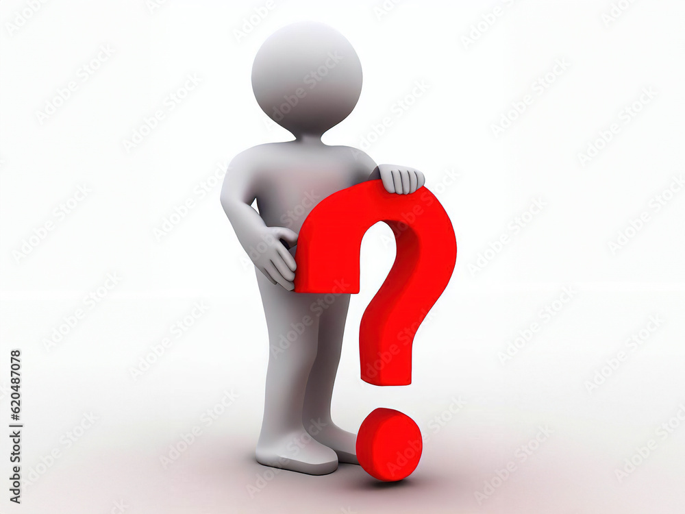 3D Man with Question Mark: Unveiling Curiosity and Mystery 3D Man with Question Mark: Unveiling Curiosity and Mystery