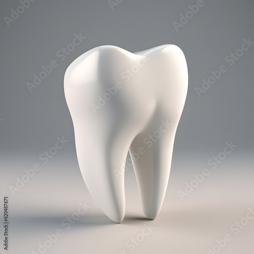 3D shining tooth on gradient background, macro, closeup, Generative AI