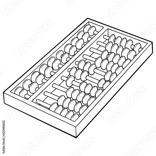 abacus outline vector illustration