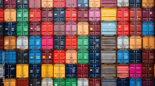 Multicolor containers all over the frame background