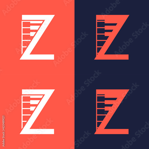 An illustration of the letter "Z" in the shape of a musical note melody used for branding, brand identity, logo design, vector, business, and company