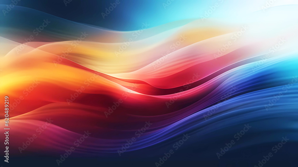 Abstract multi color wave background. Generative ai design.