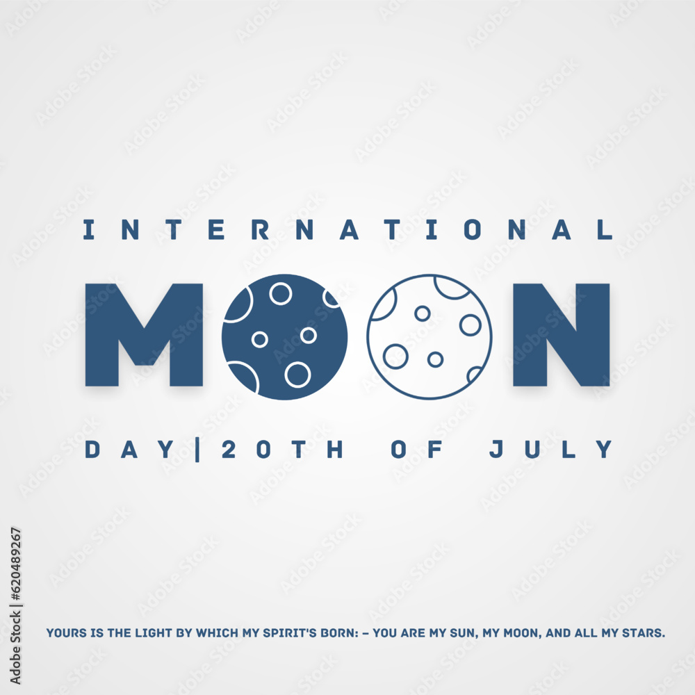 International Moon Day background, banner, poster and card design