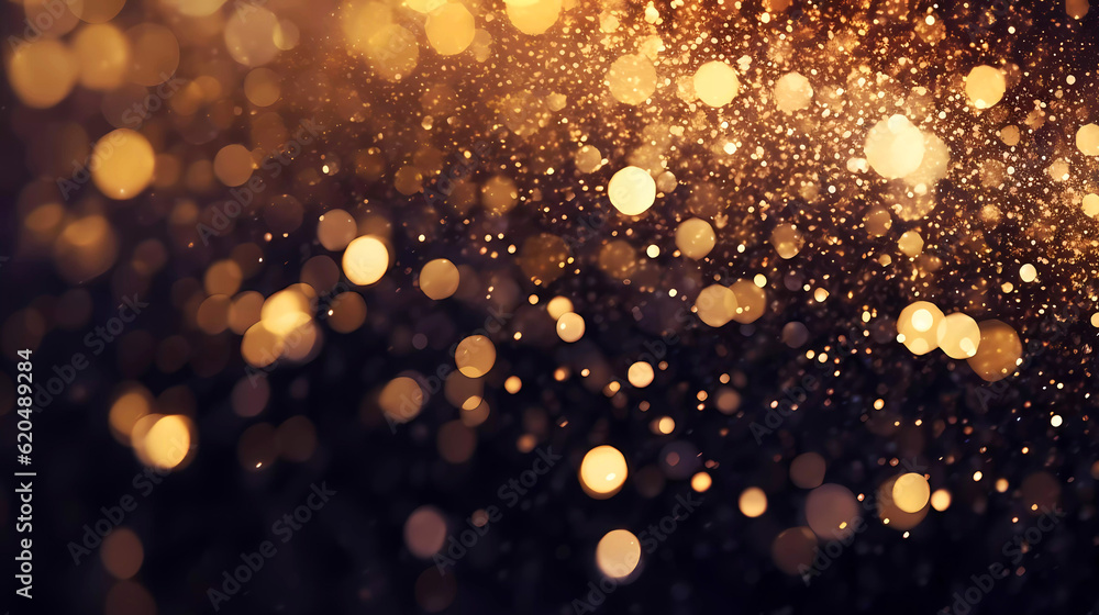 Background abstract golden glitter lights. Generative ai design. Background abstract golden glitter lights. Generative ai design.