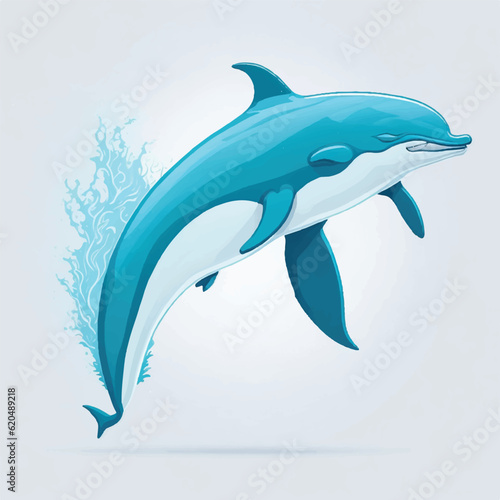 dolphin  vector  illustration  white background