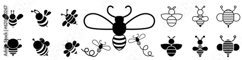 Bee icon vector set. honey illustration sign collection. honeybee symbol.