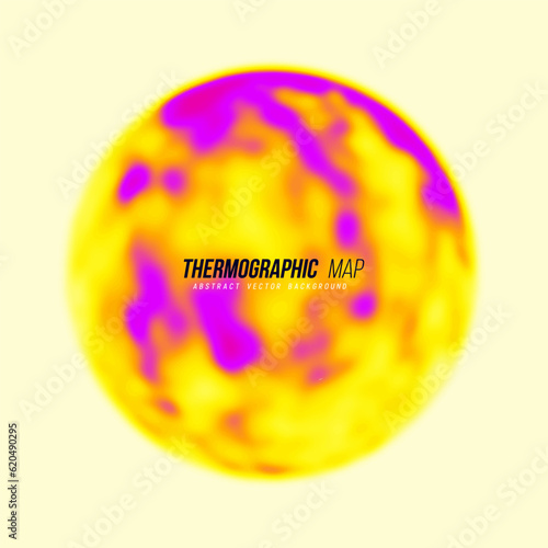 Heat map. Abstract infrared thermographic background. Vector illustration.