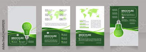 Energy systems international work blank brochure design. Template set with copy space for text. Premade corporate reports collection. Editable 4 paper pages. Calibri  Arial fonts used