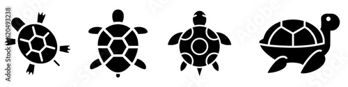 Turtle icon vector set. animal illustration sign collection. aquatic symbol.