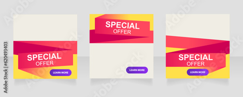 Special offer for constant customers web banner design template. Vector flyer with text space. Advertising placard with customized copyspace. Printable poster for advertising. Arial font used