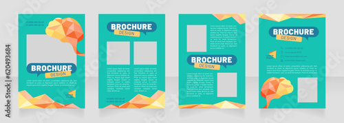 Neurology course blank brochure design. Template set with copy space for text. Premade corporate reports collection. Editable 4 paper pages. Barlow Black, Regular, Nunito Light fonts used
