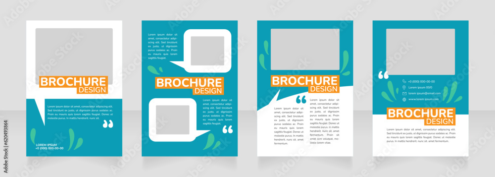 Gardening leisure blank brochure design. Template set with copy space for text. Premade corporate reports collection. Editable 4 paper pages. Nunito ExtraBold, SemiBold, Regular fonts used