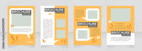Summer season blank brochure design. Template set with copy space for text. Premade corporate reports collection. Editable 4 paper pages. Nunito ExtraBold, SemiBold, Regular fonts used