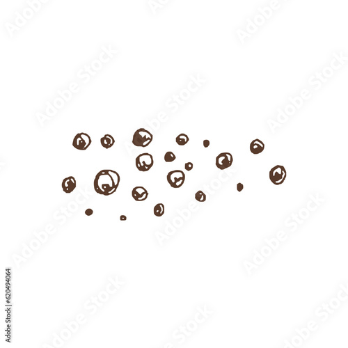Organic food. Hand drawn vector sketch  of peppercorns.  Doodle vintage illustration. Decorations for the menu of cafes and labels. Engraved immage.
