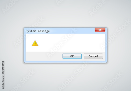 System information message. Warning message template. Vector Illustration.