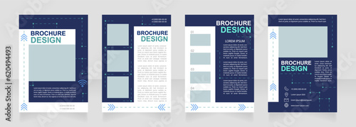 Business school course for students blank brochure design. Template set with copy space for text. Premade corporate reports collection. Editable 4 paper pages. Arial, Myriad Pro fonts used