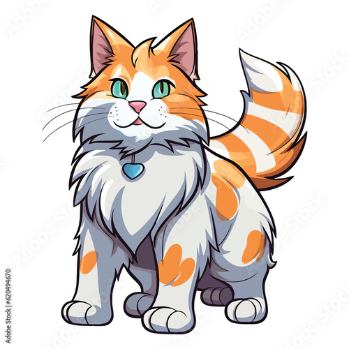 Pawsome Portrait  Captivating 2D Artwork of a Cute Maine Coon