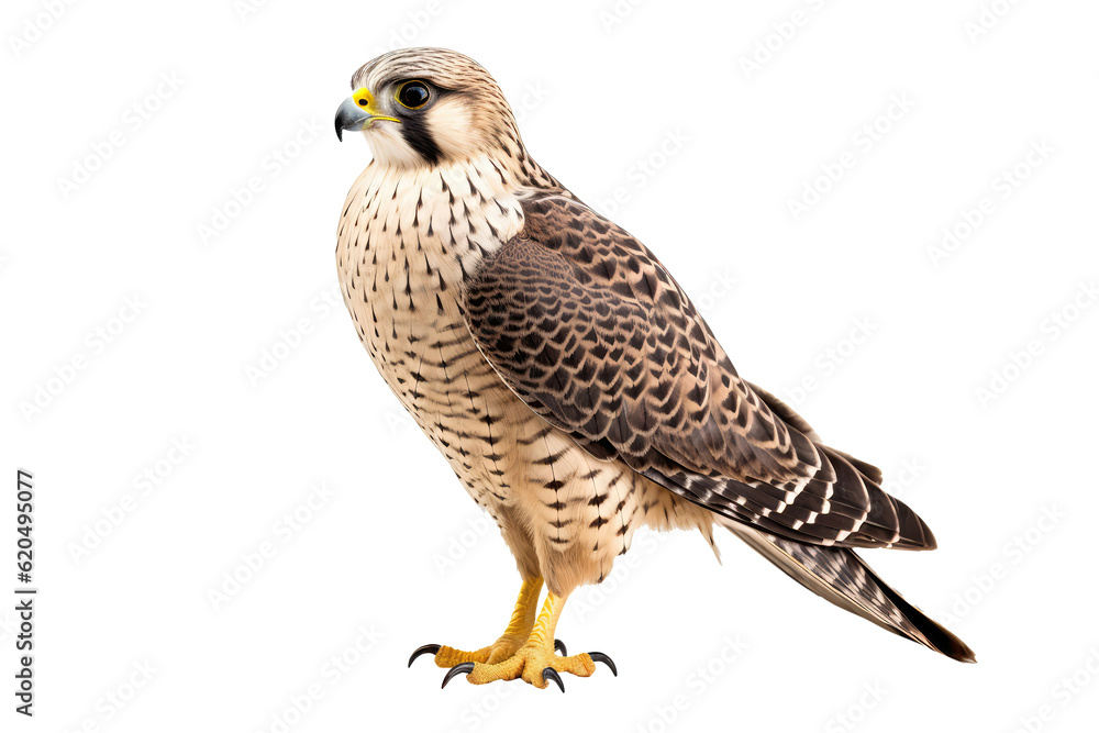 Fototapeta premium Falcon Bird On Isolated Transparent Background, Png. Generative AI
