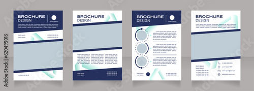 Technological advancements blank brochure design. Template set with copy space for text. Premade corporate reports collection. Editable 4 paper pages. Syne Bold, Arial Regular fonts used