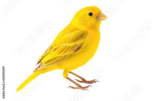 Yellow Canary Bird On Isolated Transparent Background, Png. Generative AI