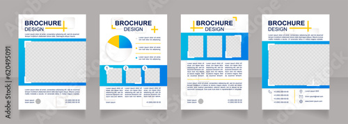 Customer market segmentation blank brochure design. Template set with copy space for text. Premade corporate reports collection. Editable 4 paper pages. Arial Bold, Regular fonts used