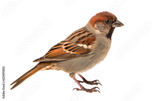 Sparrow Bird On Isolated Transparent Background, Png. Generative AI