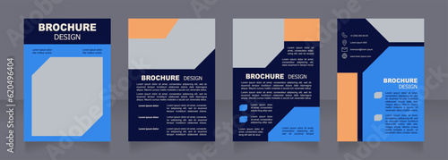 Space discovery and cosmos technology increase blank brochure design. Template set with copy space for text. Premade corporate reports collection. Editable 4 paper pages. Arial font used