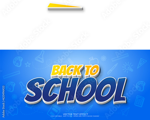 Back to school vector background with editable style effect