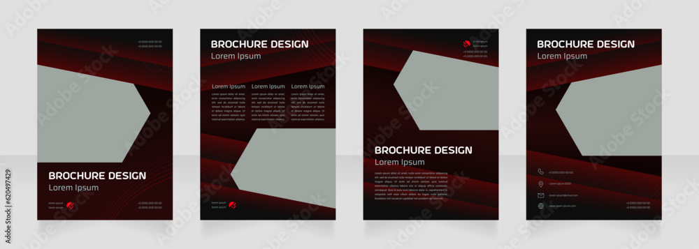 Security systems blank brochure design. Template set with copy space for text. Premade corporate reports collection. Editable 4 paper pages. Astro Space Regular, Saira Light fonts used