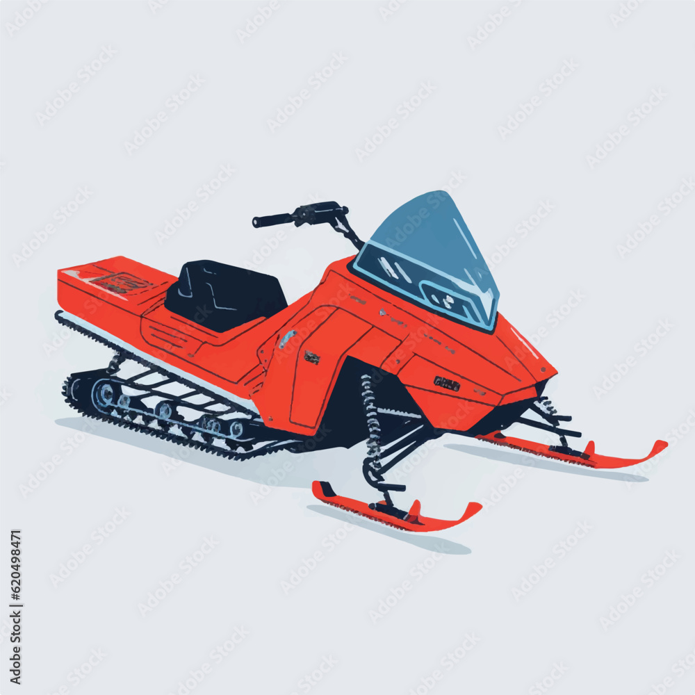 snowmobile vector illustration on white background