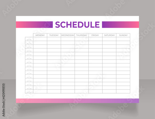 Web designer course schedule worksheet design template. Printable goal setting sheet. Editable time management sample. Scheduling page for organizing personal tasks. Montserrat font used