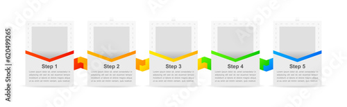 Partnership infographic chart design template. Abstract infochart with editable contour. Instructional graphics with 5 step sequence. Visual data presentation. Arial-Bold, Regular fonts used