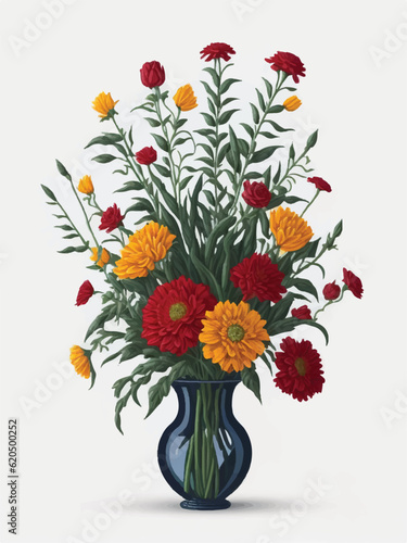 vase of flowers clipart white background