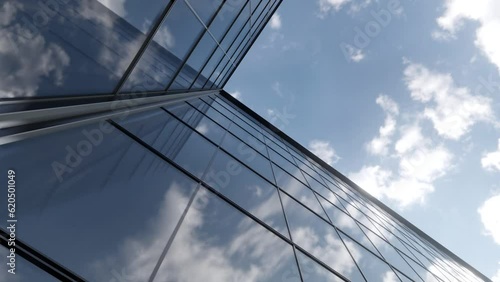 Wallpaper Mural 3d rendering of office glass building, modern architecture. Torontodigital.ca