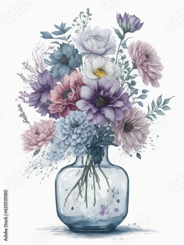 vase of flowers clipart white background