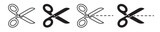 Scissor line icon set. coupon dotted cutout scissor vector symbol. paper dash cut mark.